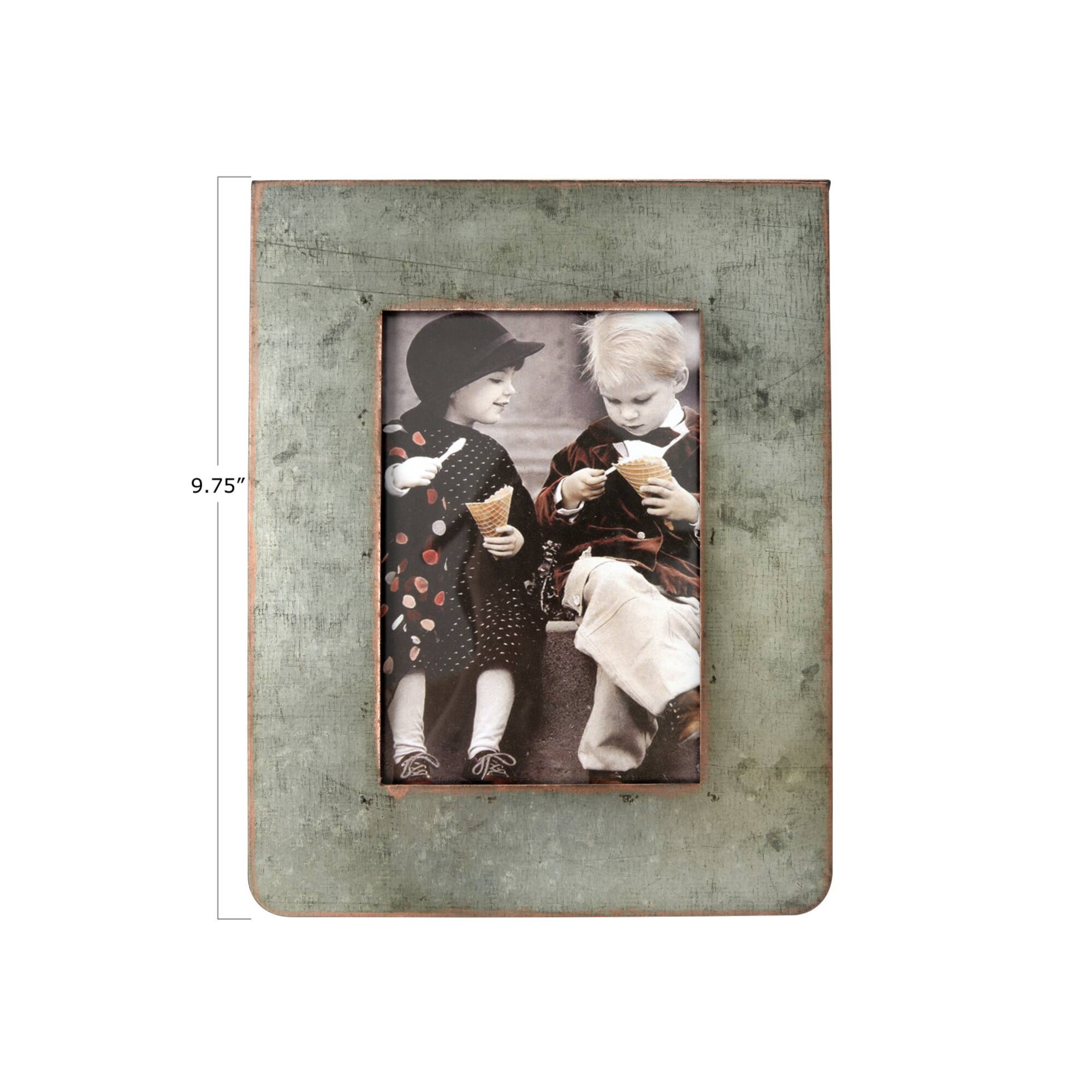 Hello Honey® Galvanized 2-Sided Vertical 3" x 5" Standing Picture Frame